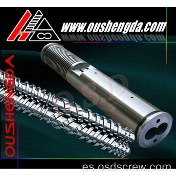 Tornillo del cilindro del alimentador de doble tornillo paralelo de gránulos de 110 mm